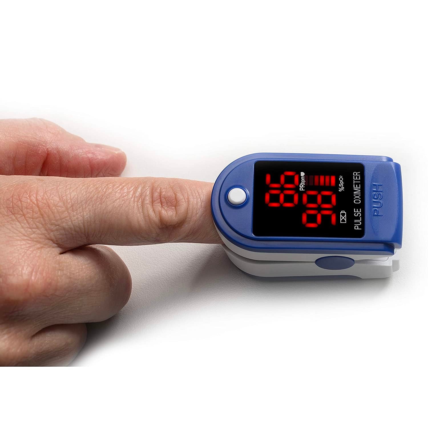 pulse oximeter on finger