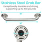 24" silver grab bar with measurements