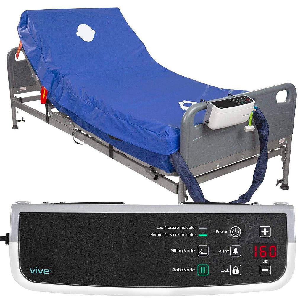 Alternate pressure low air loss 8" mattress showing control panel