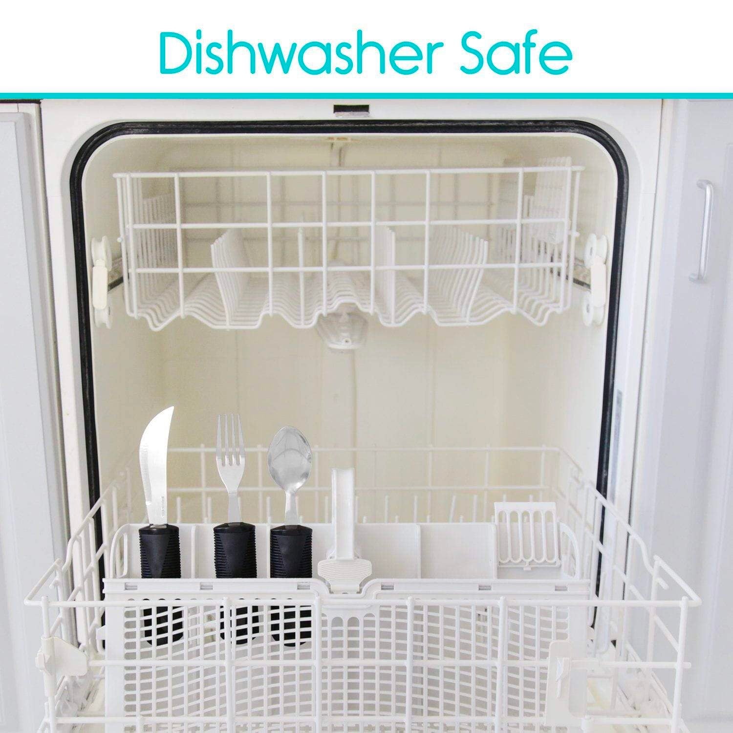 built up handle utensils in dishwasher