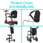 half oxygen tank holder on chair, scooter