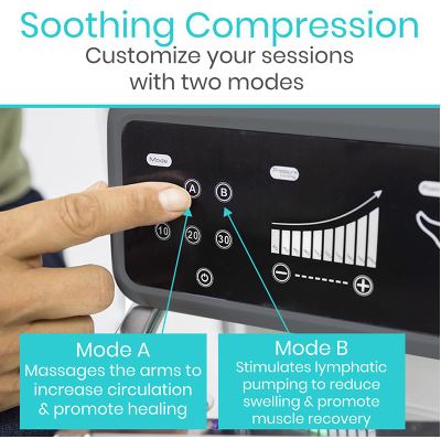 arm compression pumps have soothing compression and 2 different modes