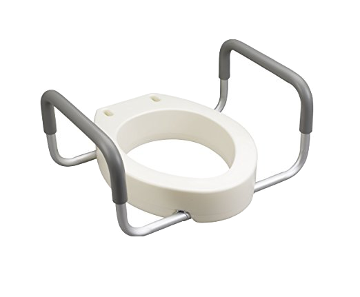Bolted Toilet Seat Riser with Arms - Round