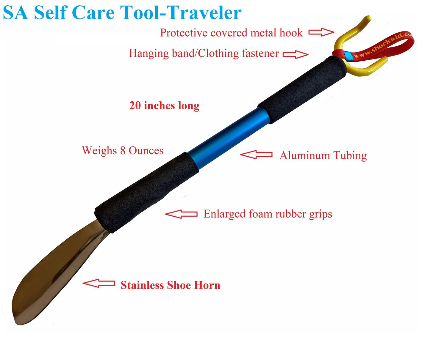 20" short multi use dressing tool with product details