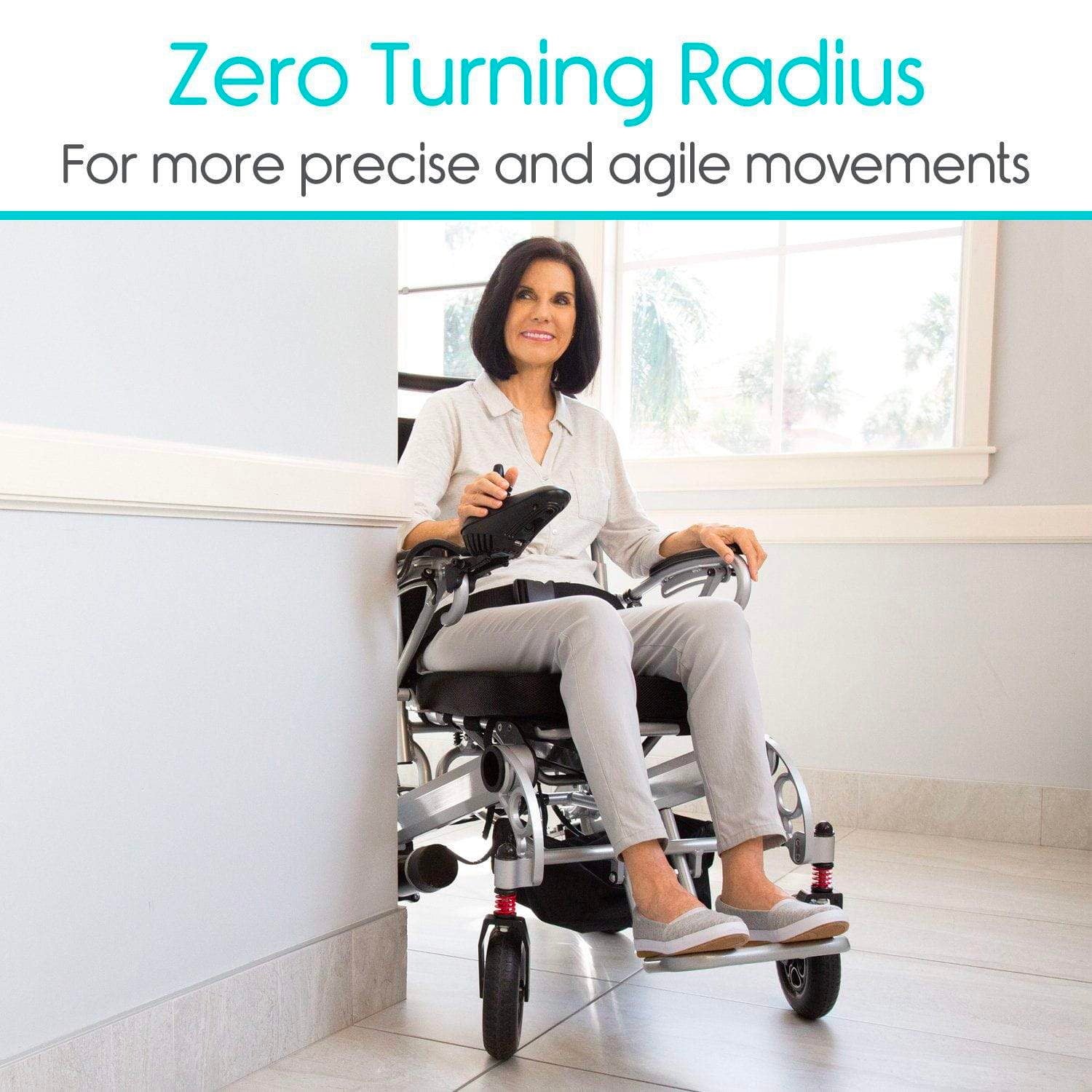 woman driving power wheelchair