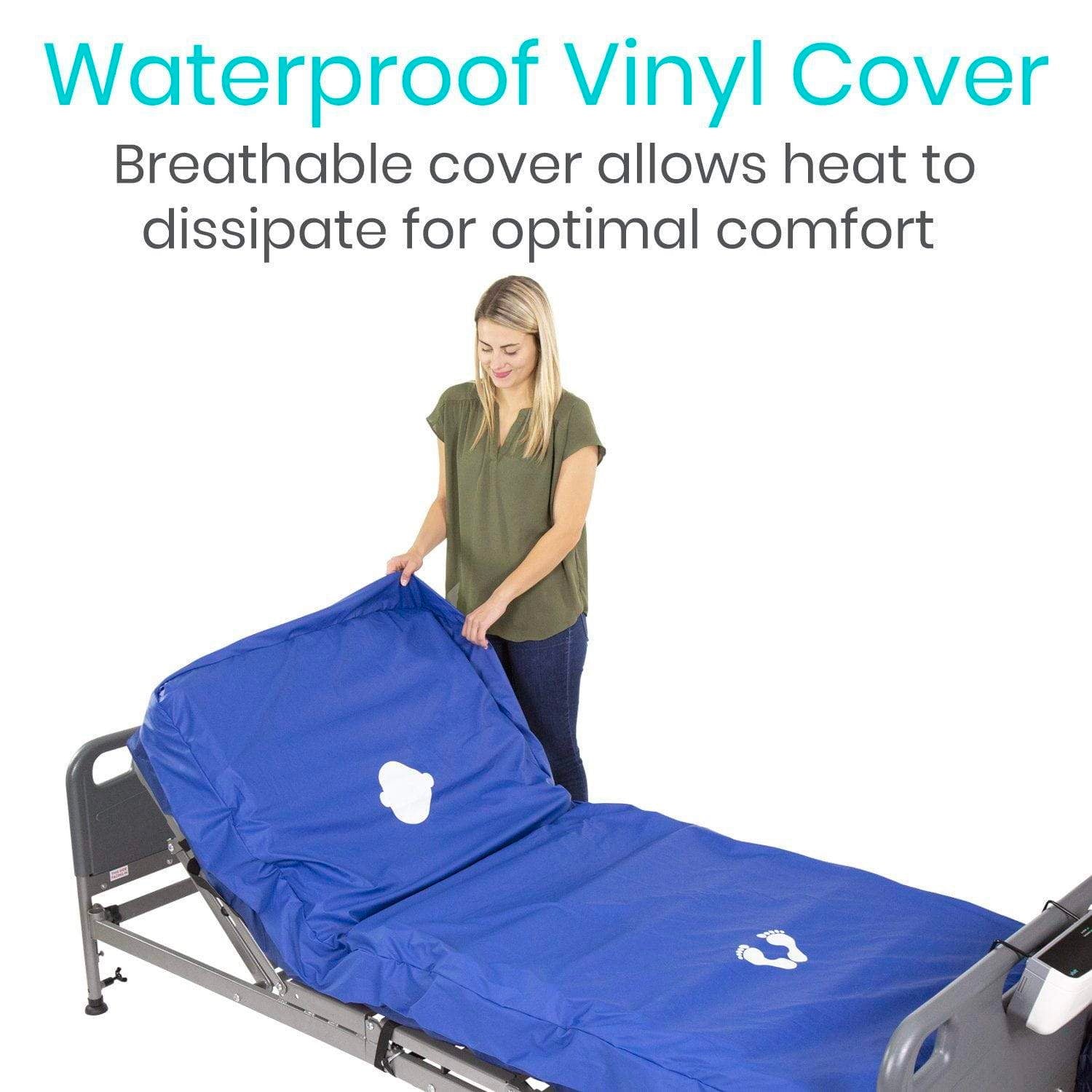 Alternate pressure low air loss 8" mattress waterproof vinyl cover