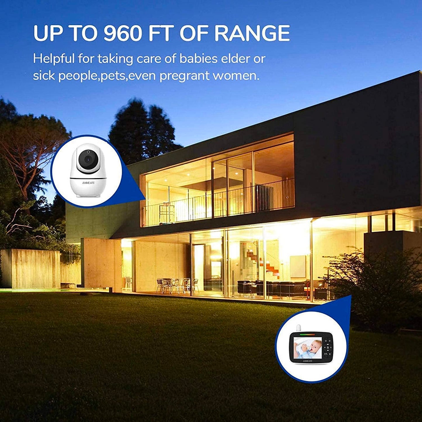 home with vision monitor up to 960 ft of range