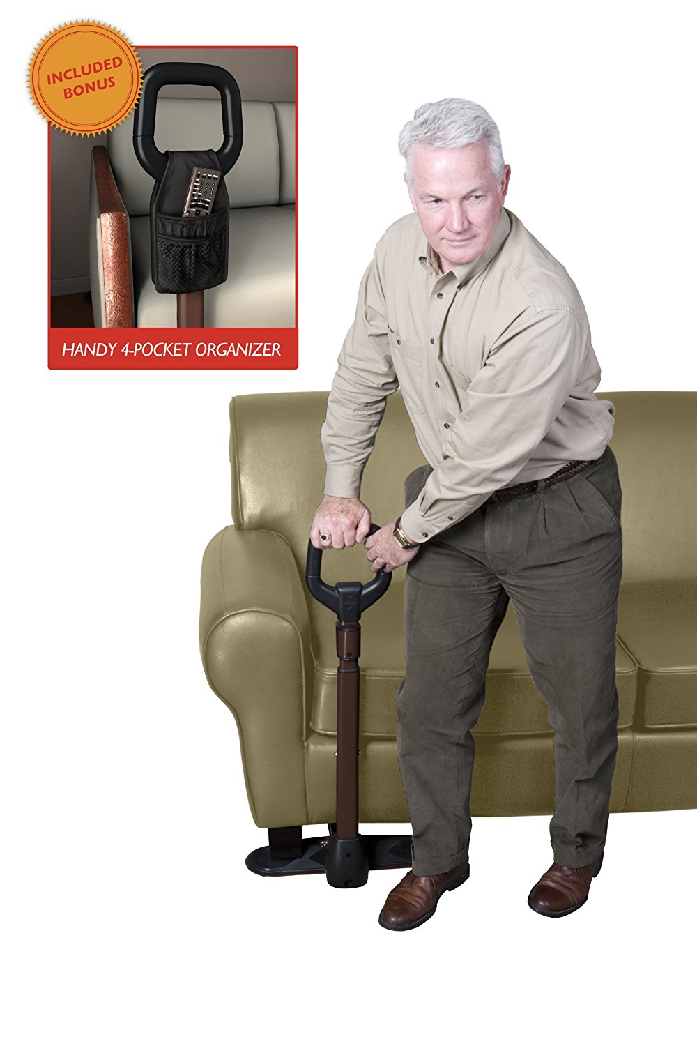 man using couch cane