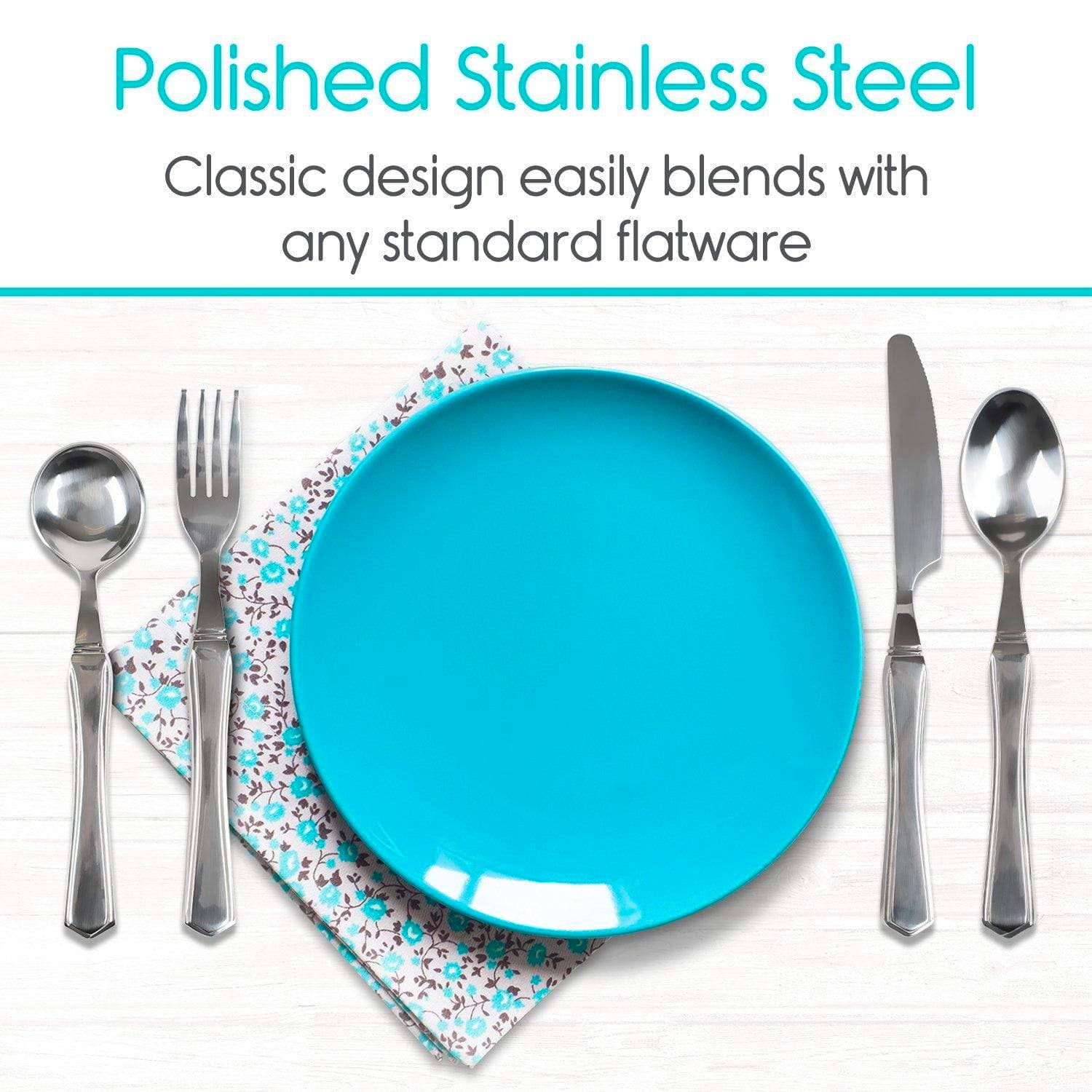 Weighted Silverware Set on table