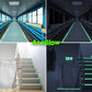 fluorescent stair tread on stairs and in hallway 