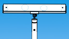 up close of angled ceiling mount