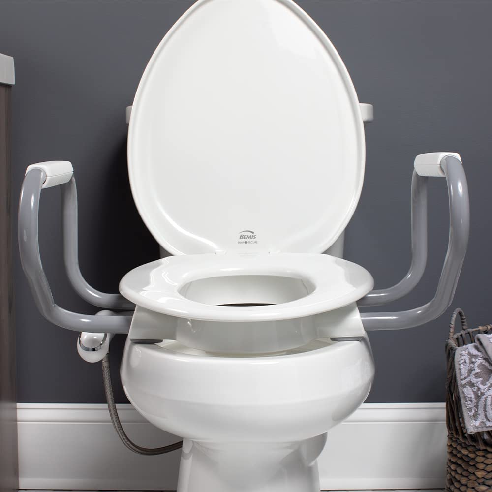 elevated toilet seat with bidet on toilet