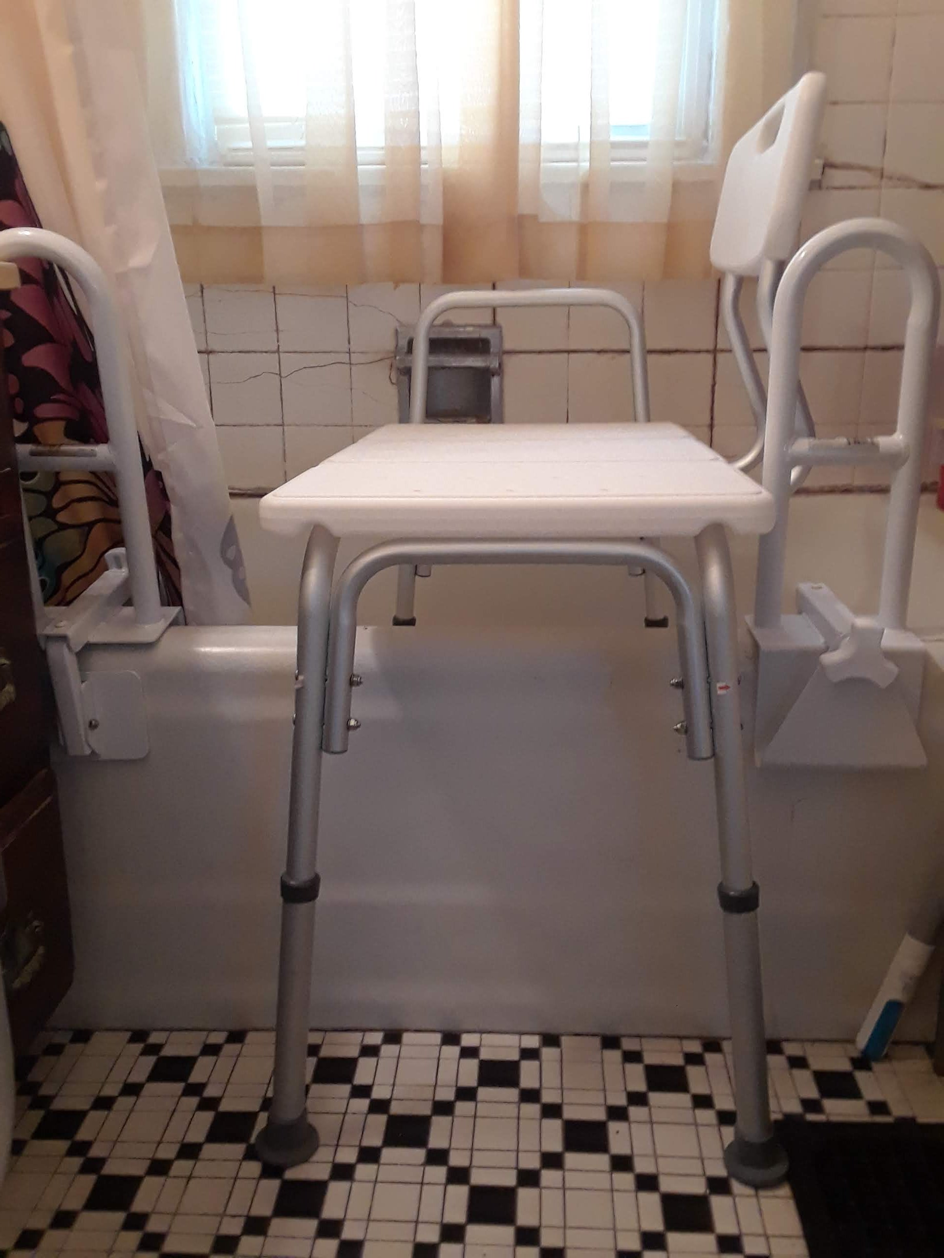 tub transfer bench leg extensions on bench