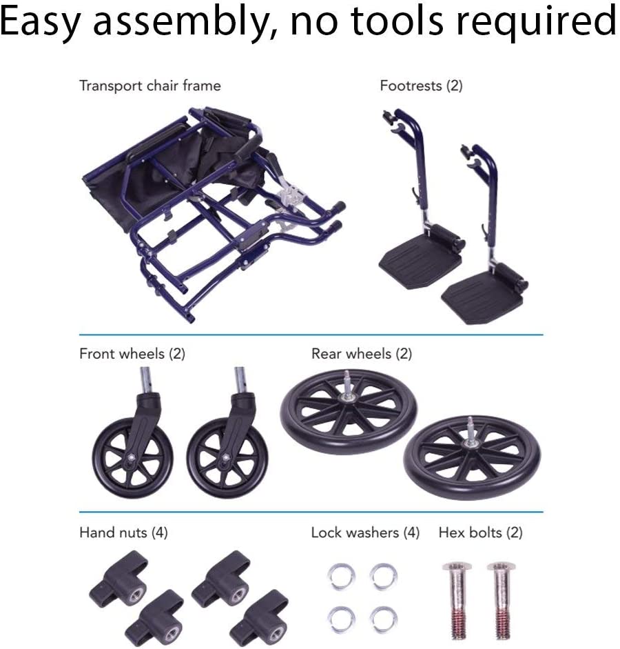 transport wheelchair easy assembly