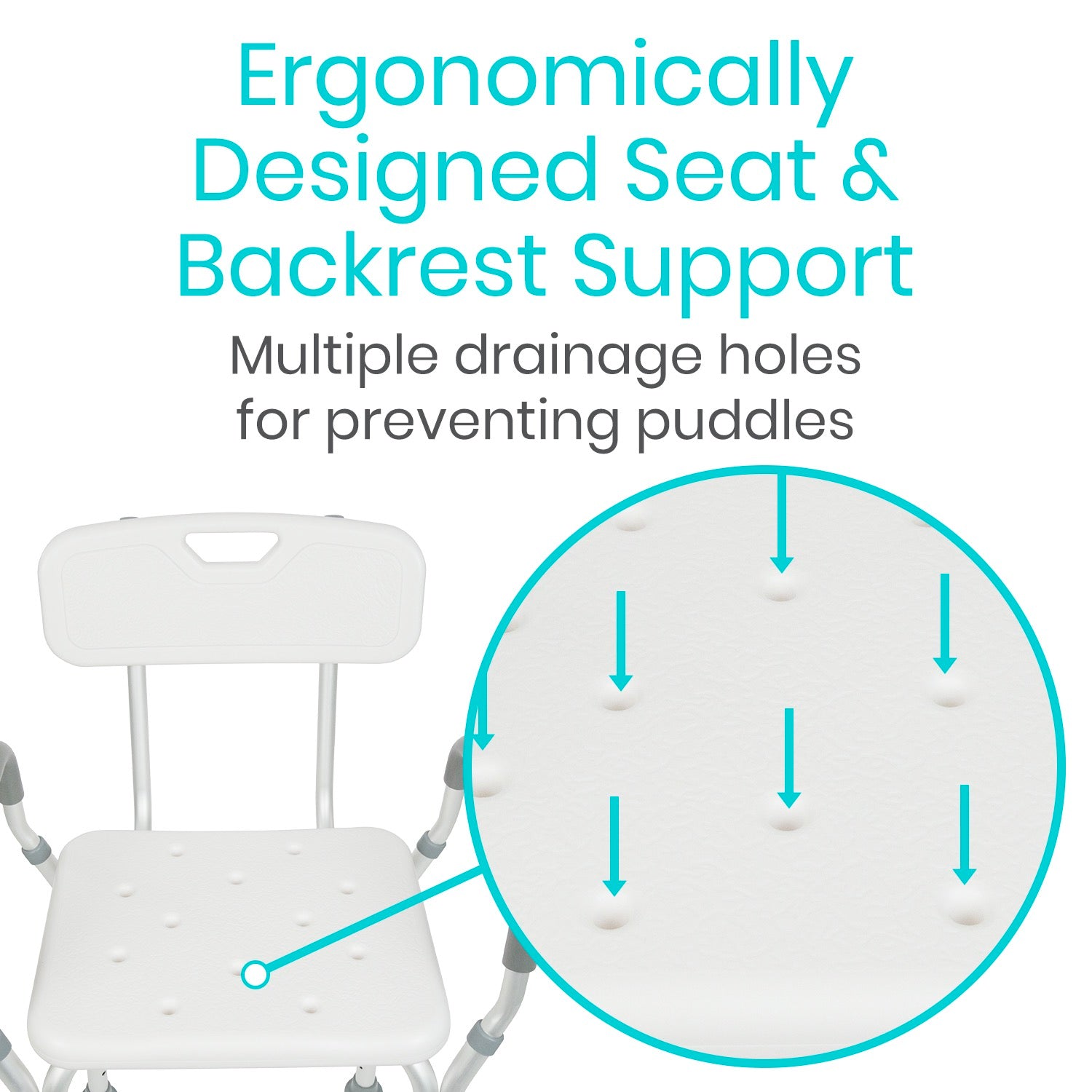 shower chair seat close up