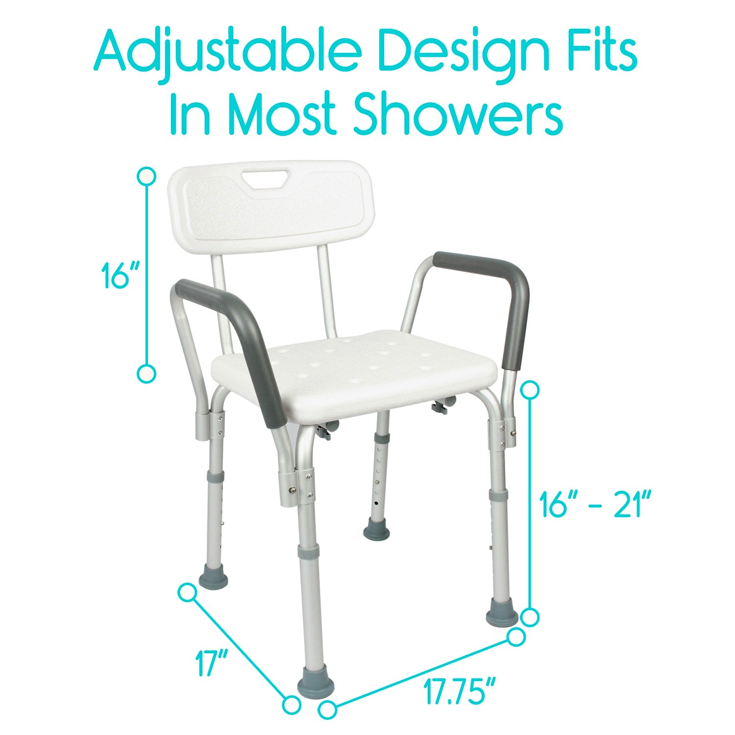 dimensions of shower chair