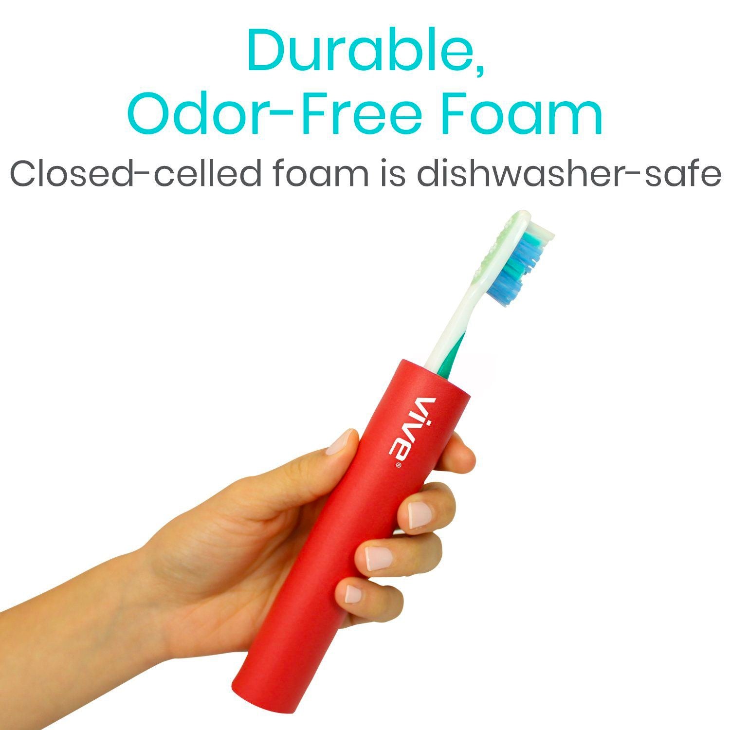 foam tubing with a toothbrush in it