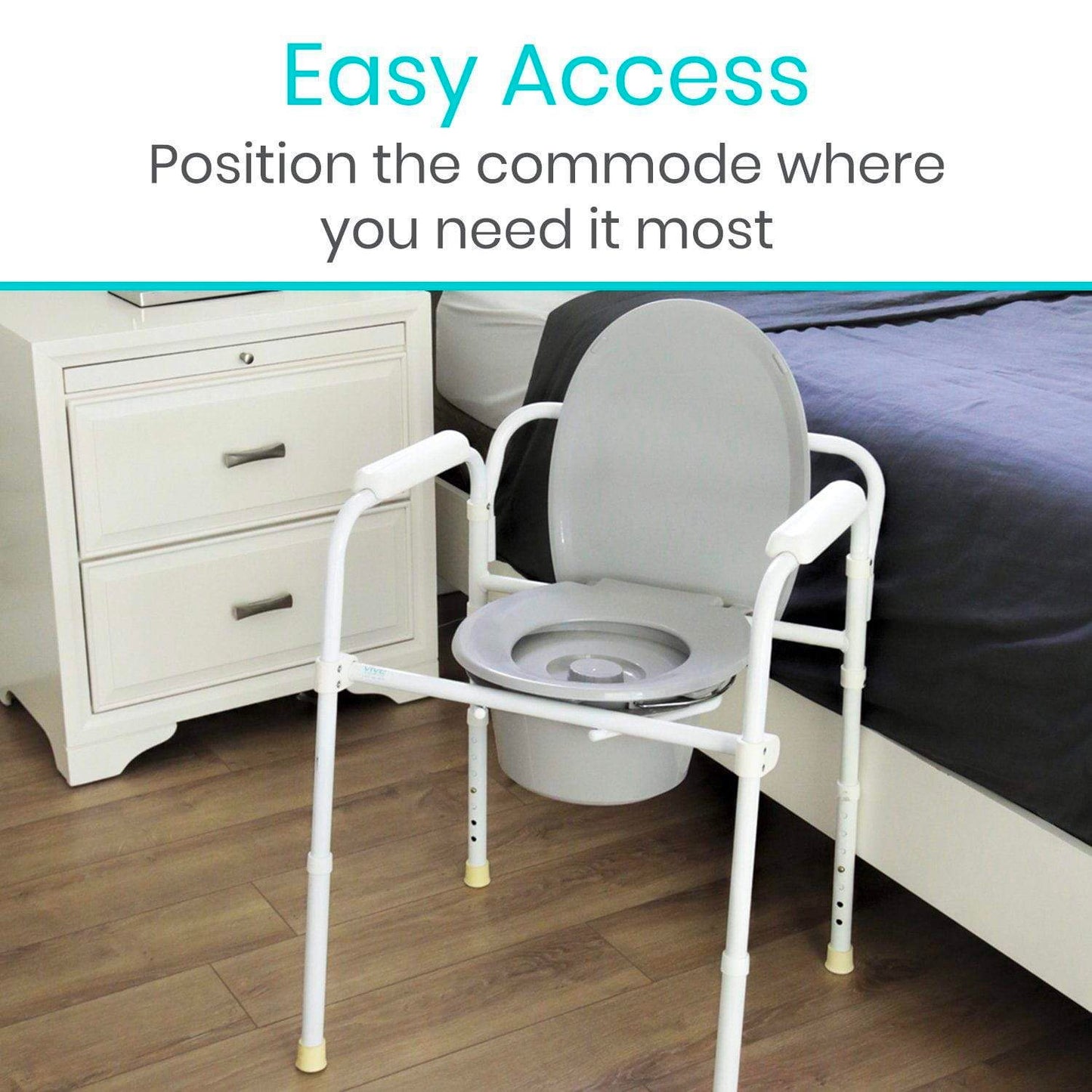 bedside commode near bed
