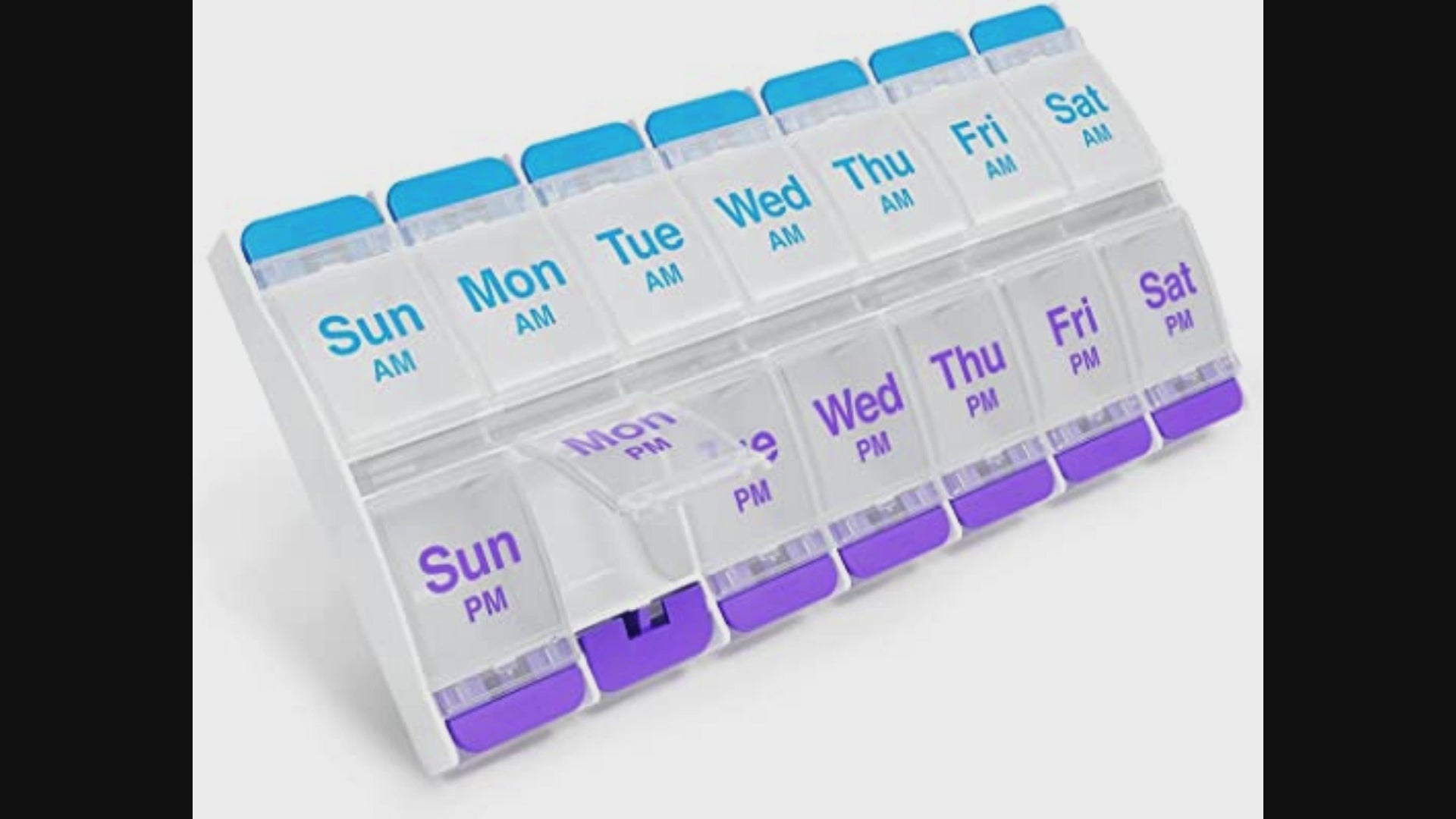 how Weekly AM/PM Push Button Pill Planner works video
