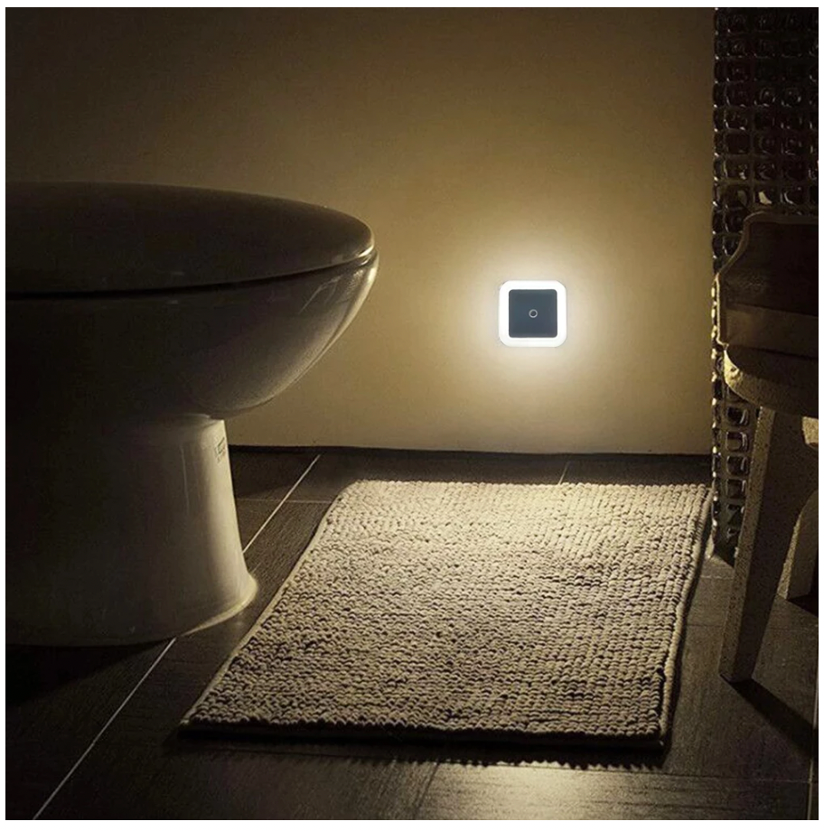 Motion sensor night light in the bathroom