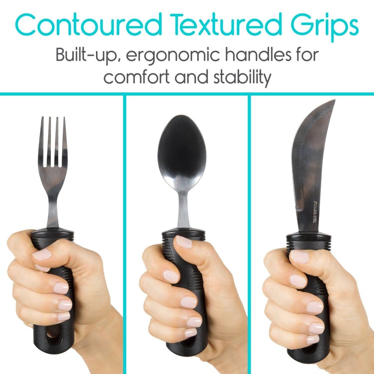 Built Up & Bendable Handle Utensil Set Vive Health - AskSAMIE: Answers for Accessibility