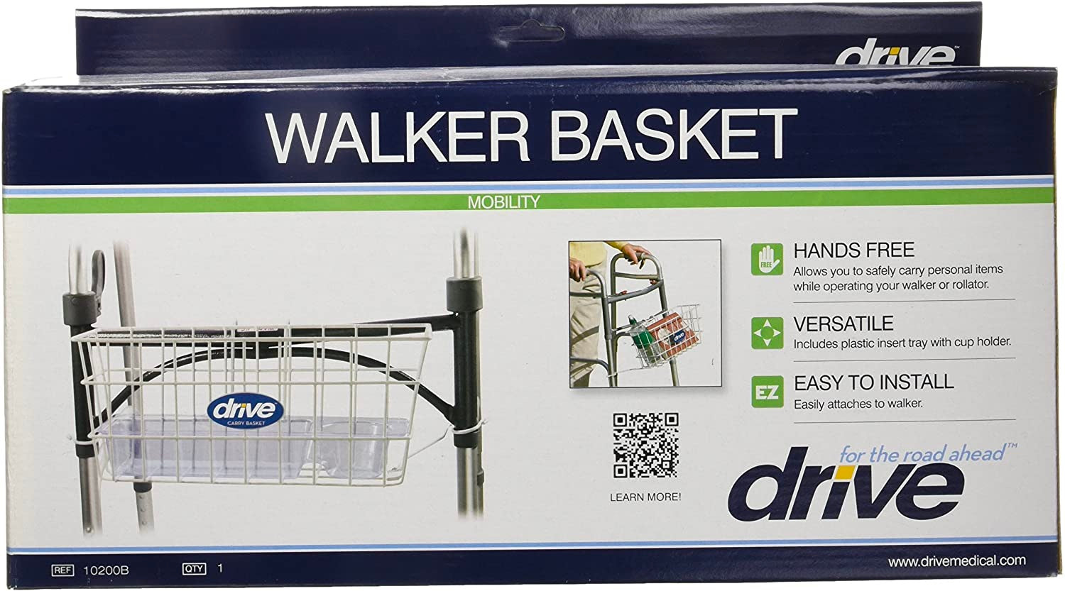 up close walker basket with organizer