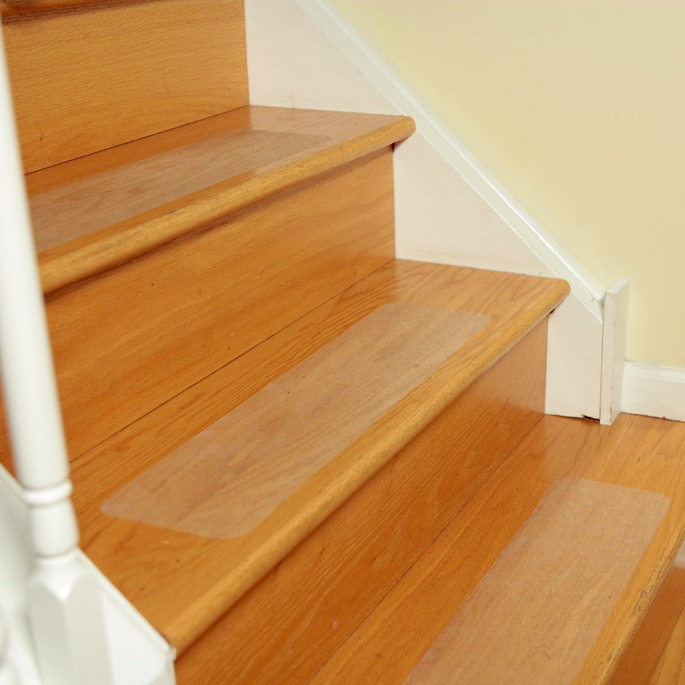 clear anti slip stair tread on stairs