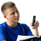 man using OrCam Read