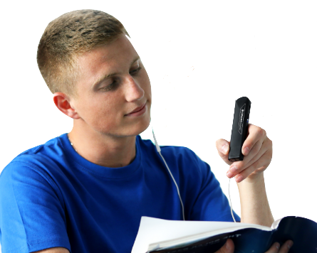 man using OrCam Read