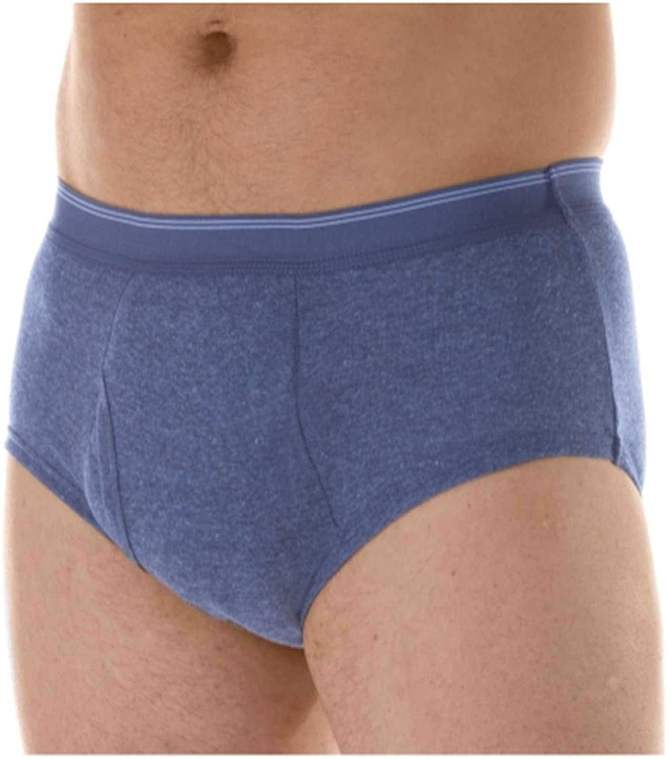 3 pk men's reusable incontinence briefs pictured on person. washable underwear for heavy incontinence from AskSAMIE