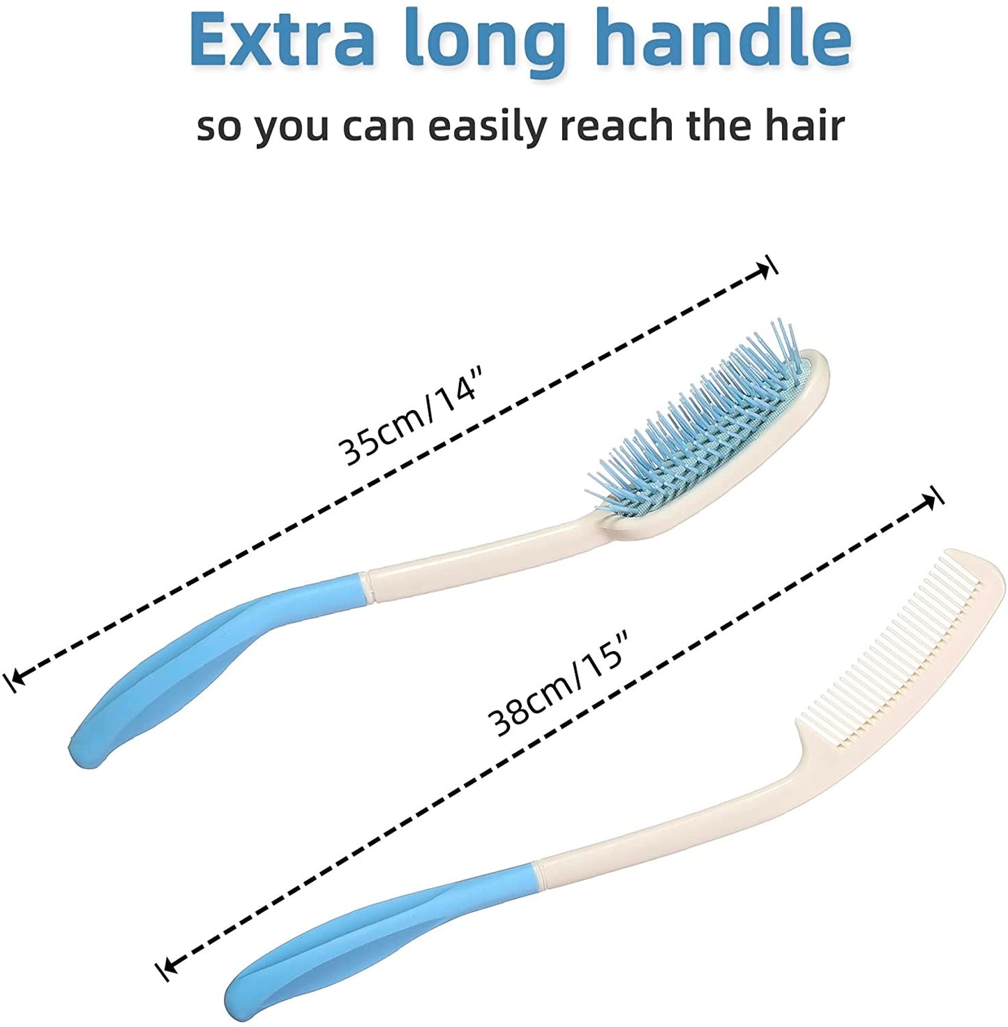 dimensions of long handle brush and comb