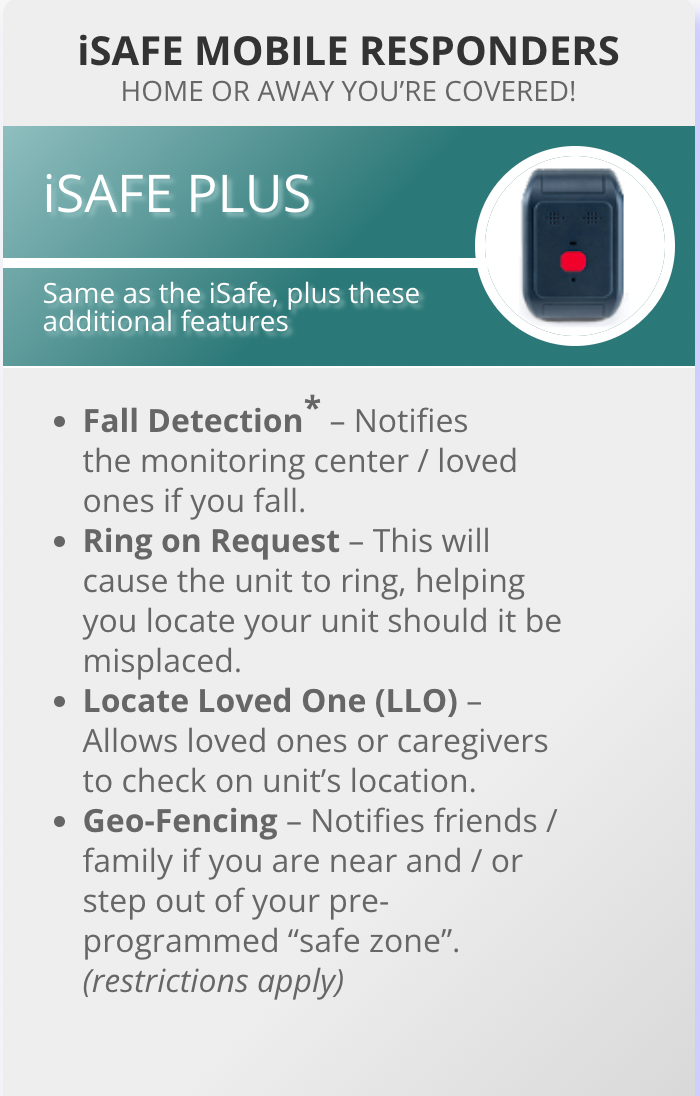 Alsert Sentry iSafe Plus fall alert button