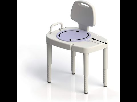 Woman talking about the sliding tub bench and how to use 