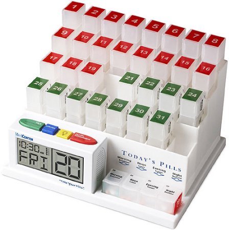 Monthly Pill Organizer with Alarms Med Center Systems - AskSAMIE: Answers for Accessibility