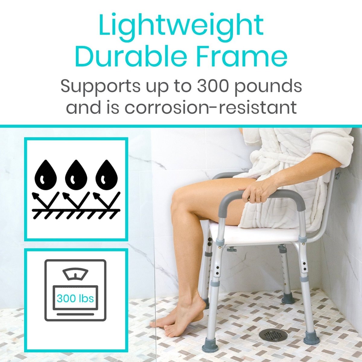 Shower Chair w/Back & Arms Vive Health - AskSAMIE: Answers for Accessibility