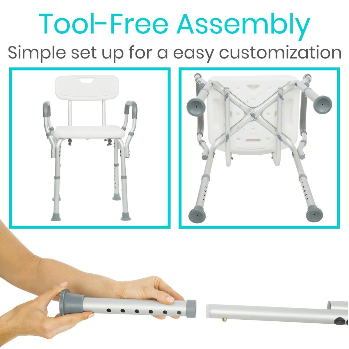 Shower Chair w/Back & Arms Vive Health - AskSAMIE: Answers for Accessibility